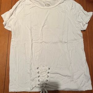 White Tee with Shoe Lace